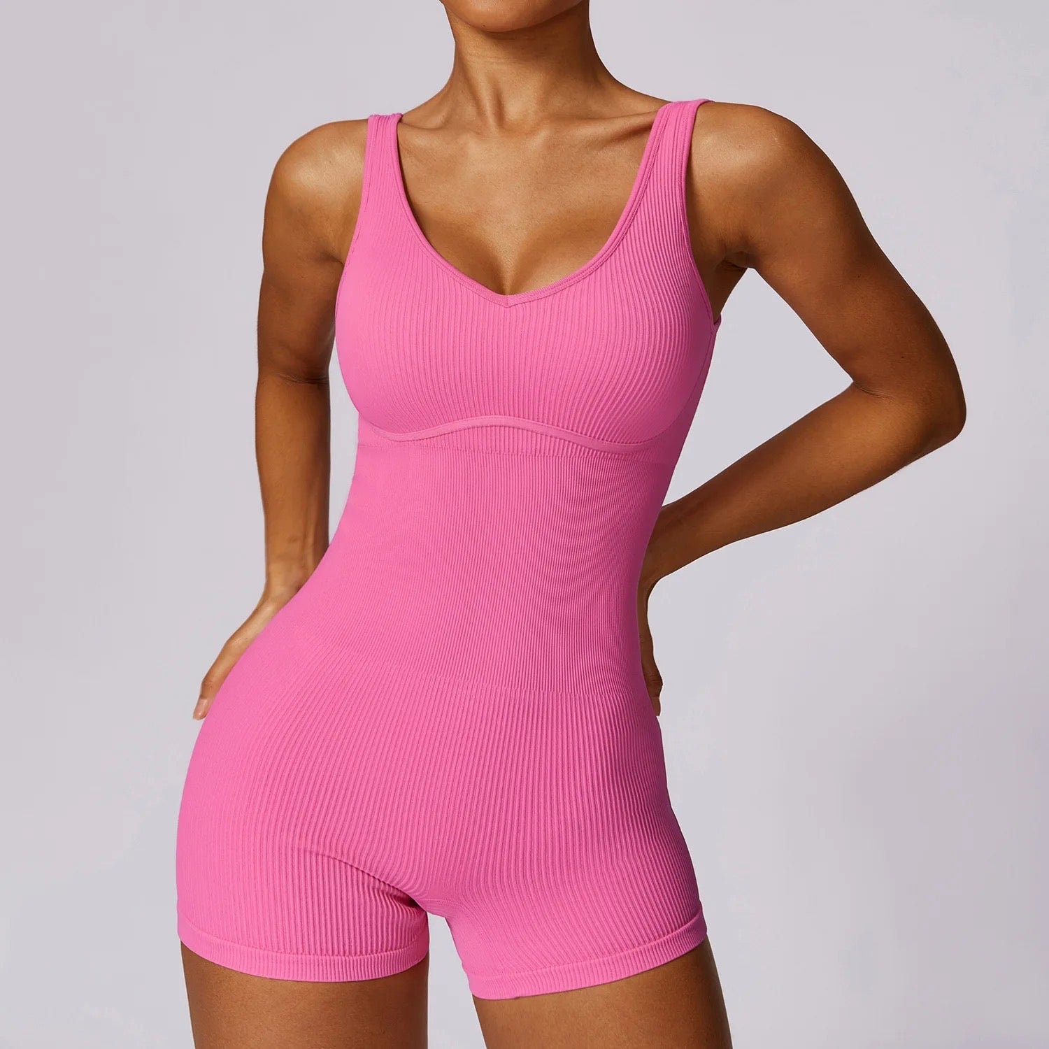 Rib Short Jumpsuit