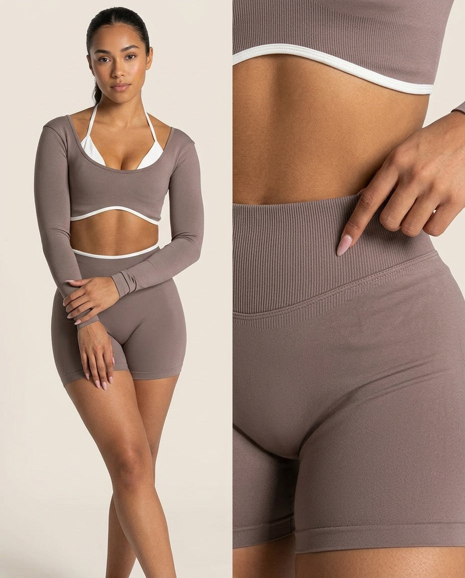 Blush Long Sleeve Short Set