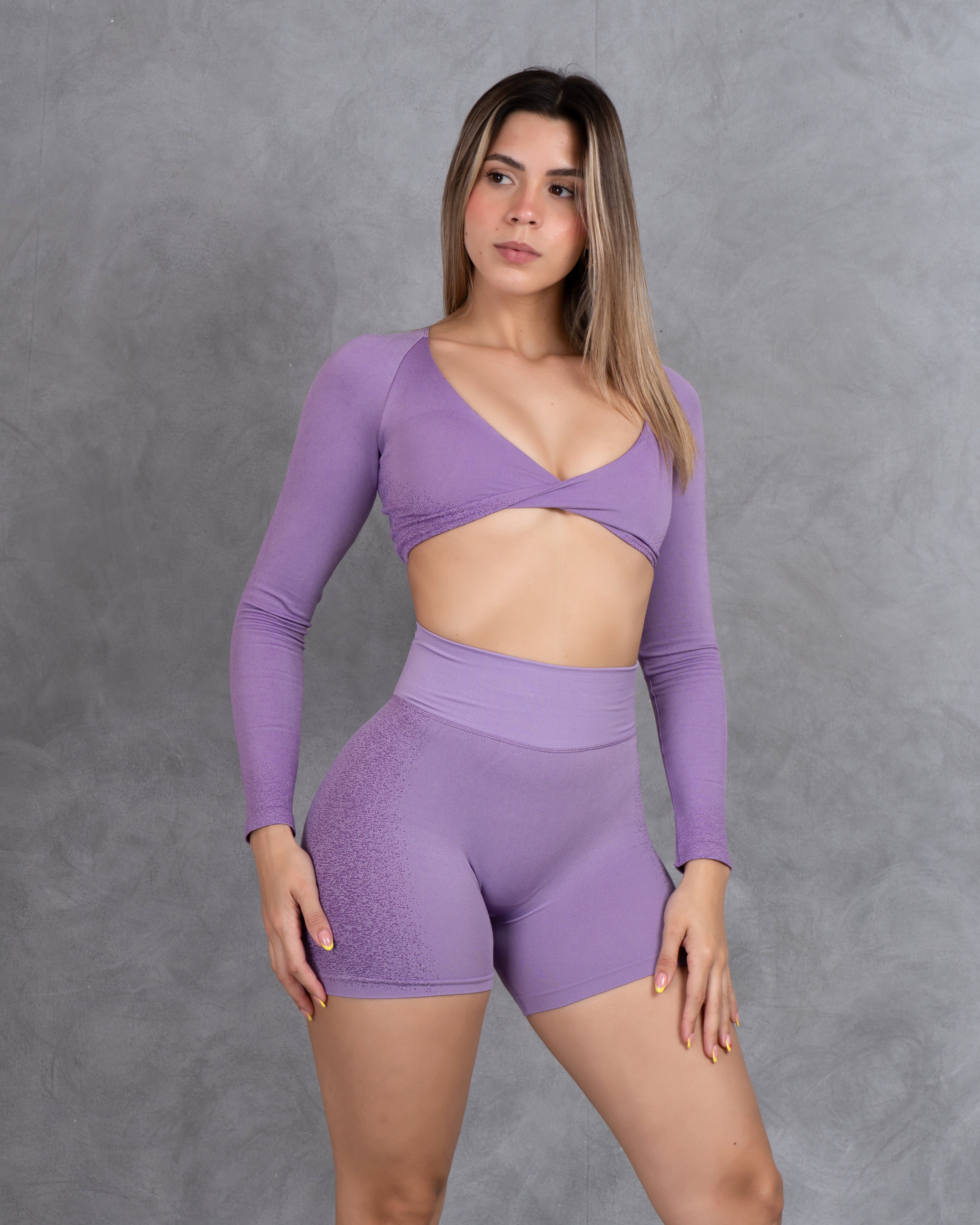 Sparkled Long Sleeve Short Set