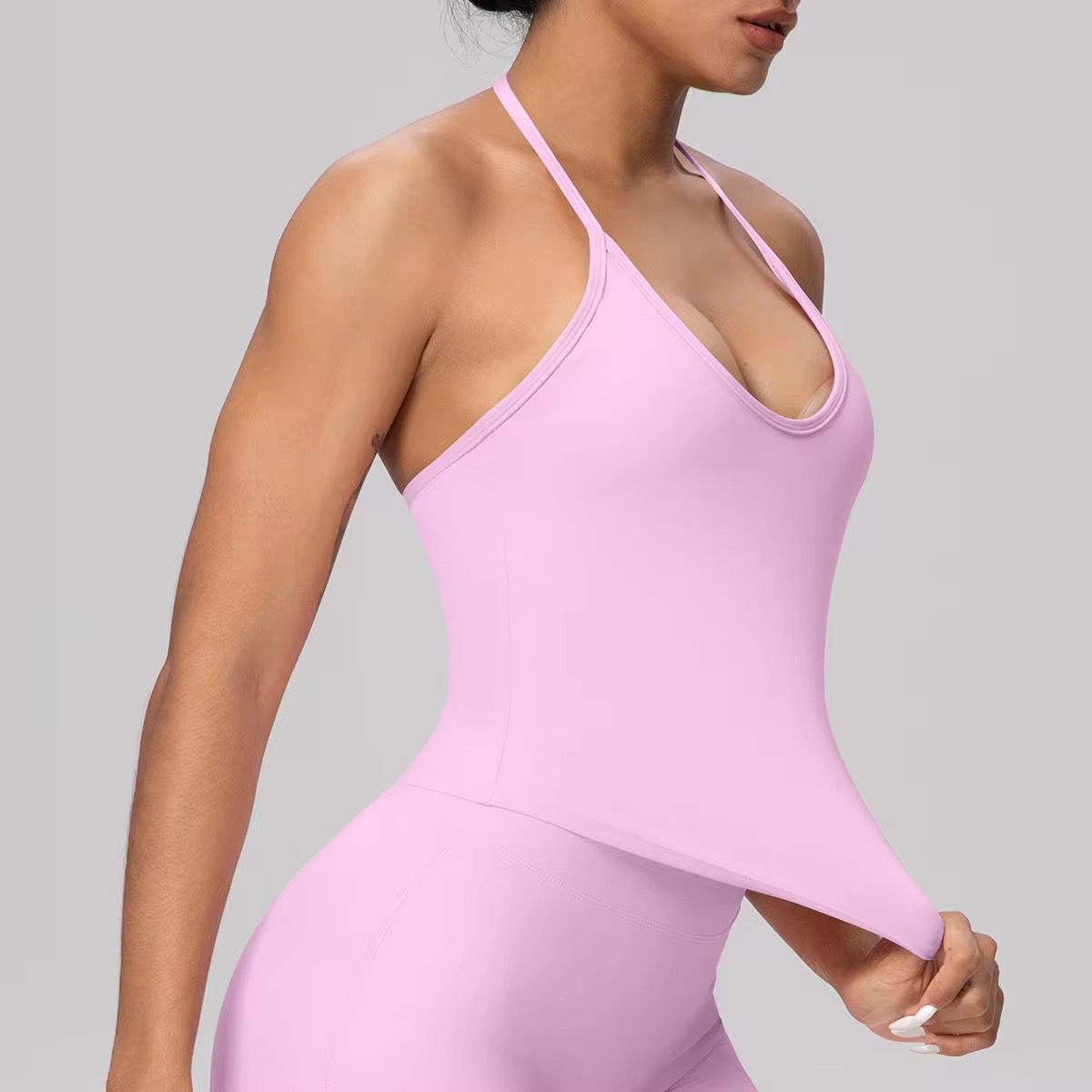 Velvet Halter Tank Top