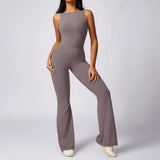 V-Back Flare Jumpsuit