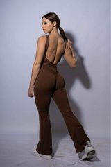 V-Back Flare Jumpsuit