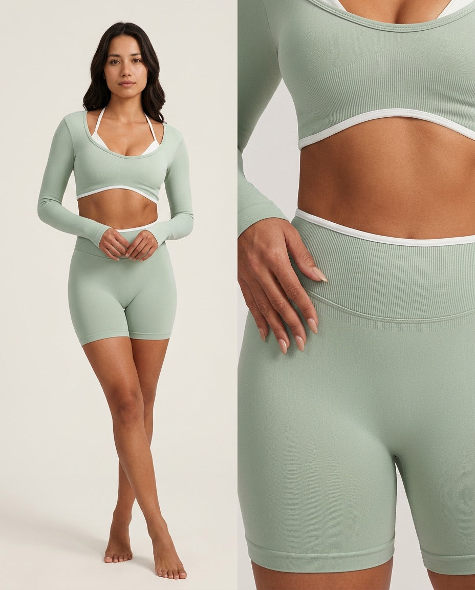 Blush Long Sleeve Short Set
