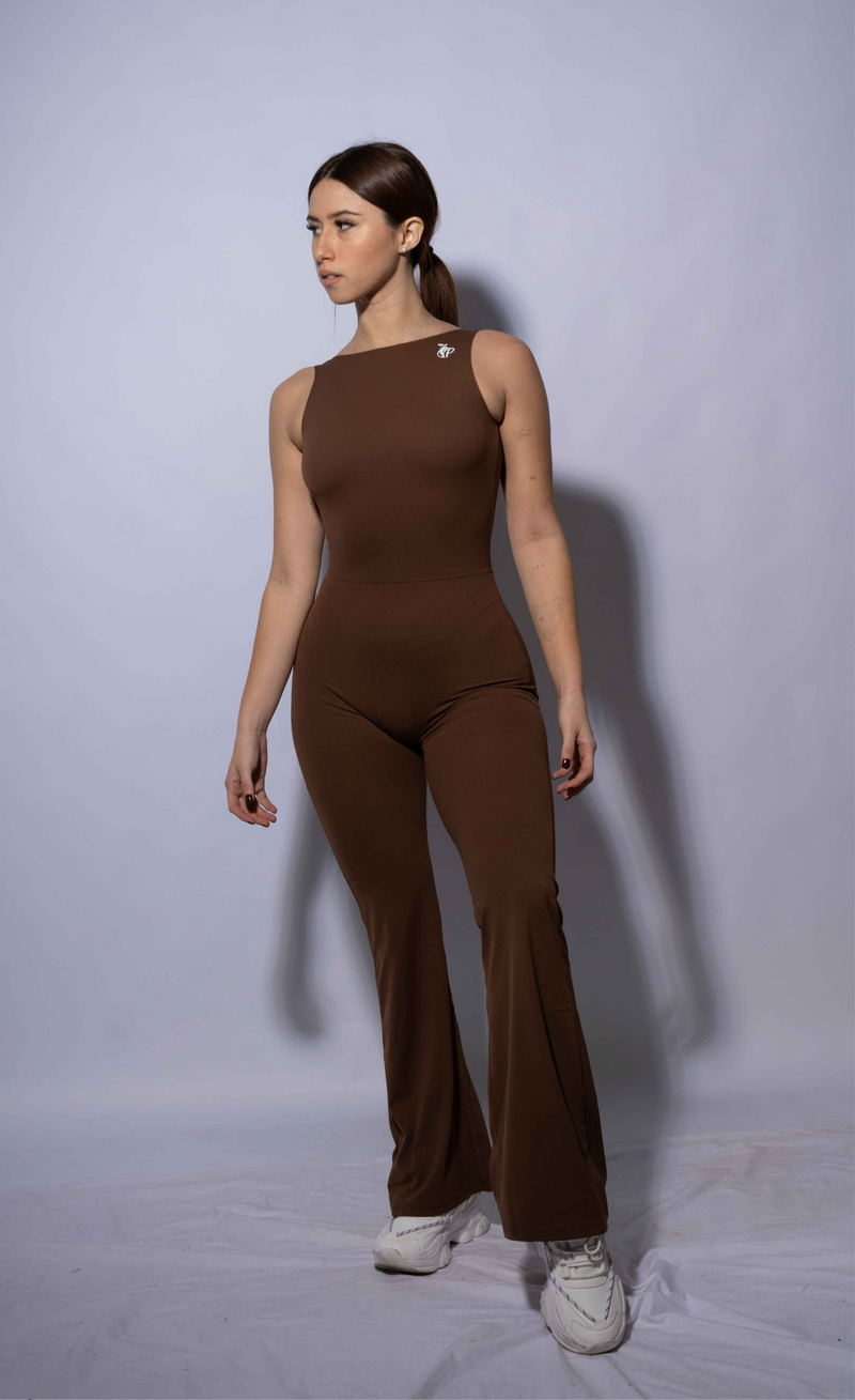 V-Back Flare Jumpsuit