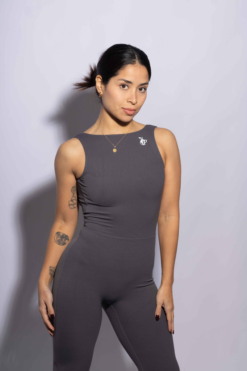 V-Back Flare Jumpsuit