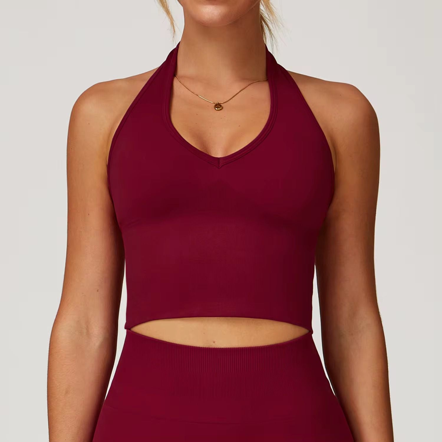 Azure halter tank top